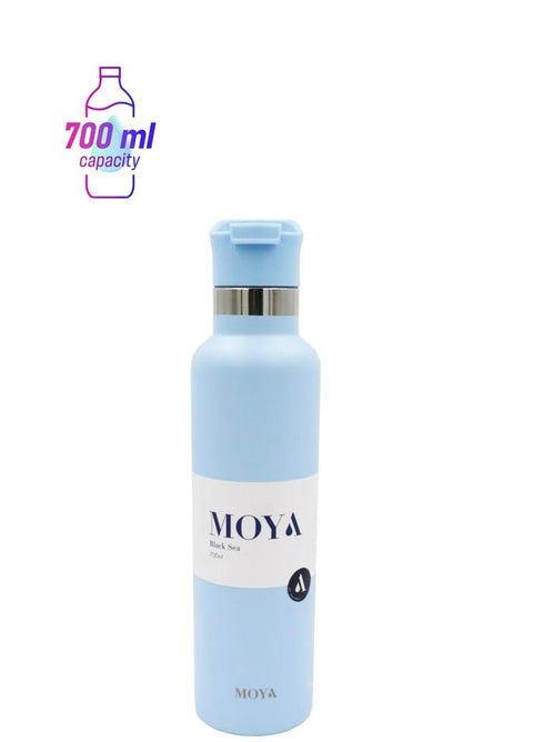 Moya "Black Sea" 700ml Insulated Sustainable Water Bottle Spout Lid
