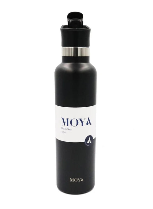 Moya "Black Sea" 700ml Insulated Sustainable Water Bottle Spout Lid