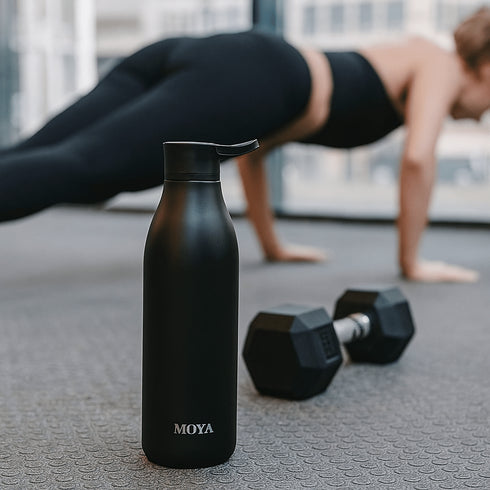 Moya Blue Lagoon 460ml Insulated Water Bottle, Recycled Stainless Steel Bottle with Leakproof Screw Lid