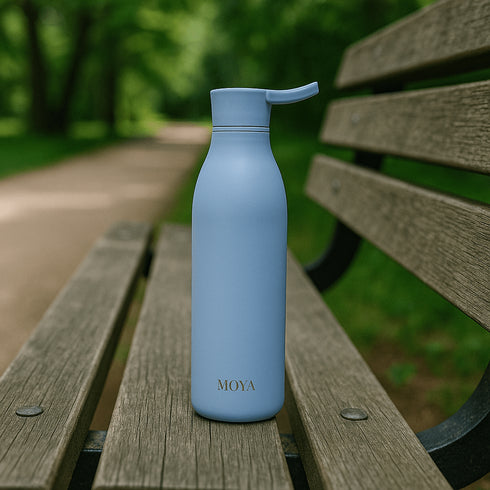 Moya Blue Lagoon 460ml Insulated Water Bottle, Recycled Stainless Steel Bottle with Leakproof Screw Lid