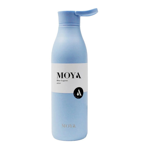 Moya Blue Lagoon 460ml Insulated Water Bottle, Recycled Stainless Steel Bottle with Leakproof Screw Lid