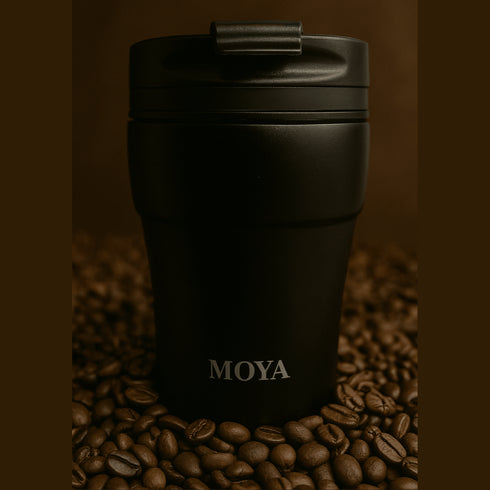 Moya Low Tide 250ml Travel Coffee Mug, Reusable Stainless Steel Coffee Cup with Leak-Proof Lid