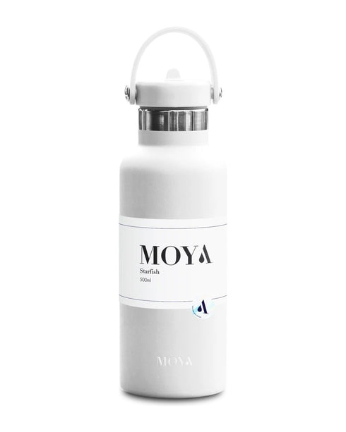 Moya Starfish 500ml Kids Water Bottle, Insulated Recycled Stainless Steel Bottle with Leakproof Straw Lid