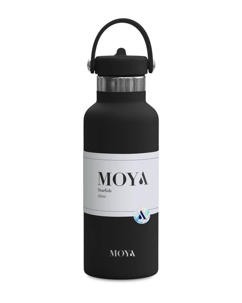 Moya Starfish 500ml Kids Water Bottle, Insulated Recycled Stainless Steel Bottle with Leakproof Straw Lid