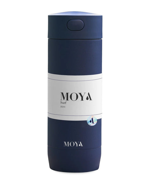 Moya Surf 350ml Travel Coffee Mug, Insulated Recycled Stainless Steel Mug with One-Press Lid for Hot or Iced Coffee