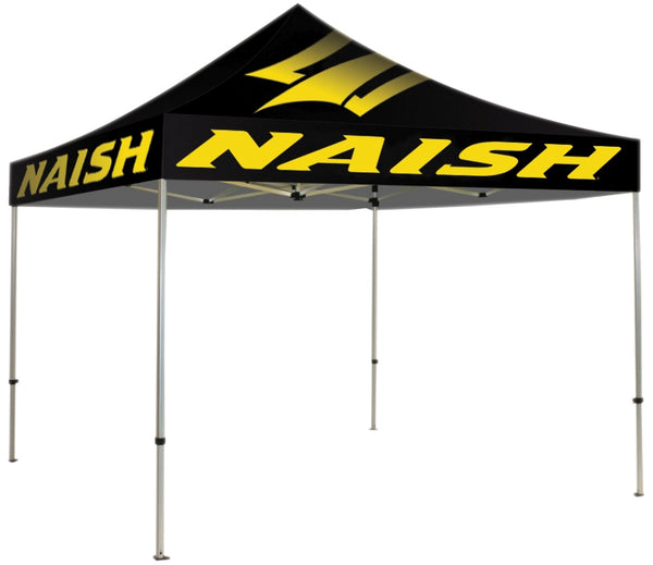 Naish 10x10 beach tent/sun shelter, a large, portable canopy providing shade for waterside relaxation and gear protection.