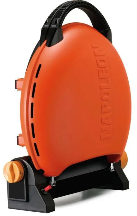 Napoleon TravelQ 2225 Portable Grill, Orange, Folding Leg Design, High - Heat Stainless Steel Burner, Suitable for Camping/Beach BBQ