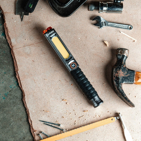 NEBO Big Larry Pro+ Rechargeable Work Light, 600 Lumen COB Flashlight, USB-C, IPX7 Waterproof, Magnetic Base