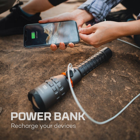 NEBO Davinci 8000 Rechargeable Flashlight, 8000 Lumen Torch with Power Bank, 4x Zoom and Magnetic Mode Dial