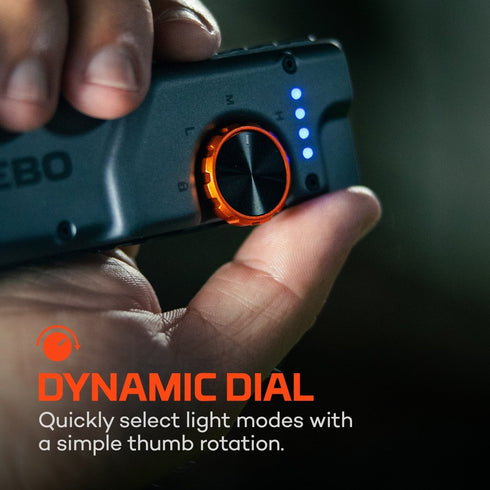 NEBO Edge 2K EDC Flashlight, 2000 Lumen USB-C Rechargeable Tactical Pocket Light with Dynamic Dial, IPX6