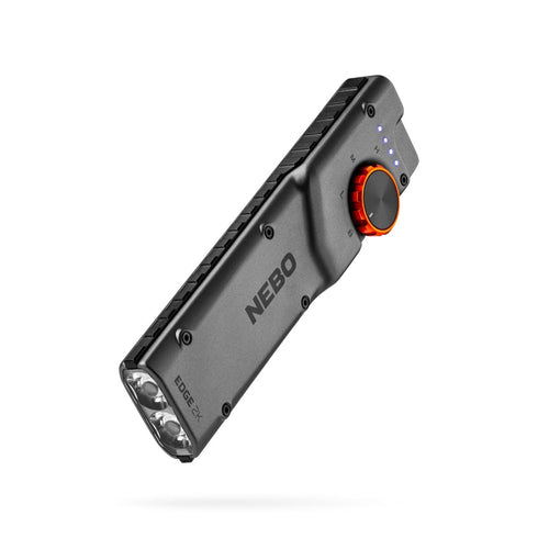 NEBO Edge 2K EDC Flashlight, 2000 Lumen USB-C Rechargeable Tactical Pocket Light with Dynamic Dial, IPX6