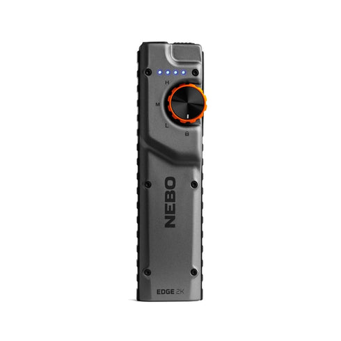 NEBO Edge 2K EDC Flashlight, 2000 Lumen USB-C Rechargeable Tactical Pocket Light with Dynamic Dial, IPX6