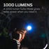 NEBO Einstein 1000 Flex Headlamp, 1000 Lumen Rechargeable Head Torch with Red Light, Runs on 18650 or CR123A