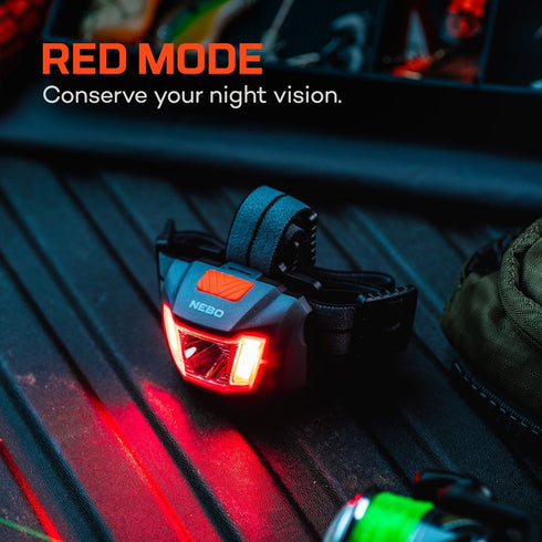 NEBO Einstein 250 Headlamp, 250 Lumen Spot and Flood Head Torch with Red Light and Tilt, AAA Battery Powered