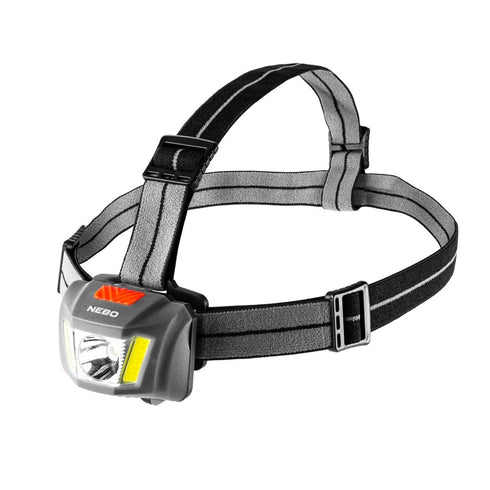 NEBO Einstein Duo 400 Headlamp, 400 Lumen Spot and Flood Head Torch with Red Light and Flex Power, AAA Included