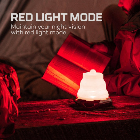 NEBO Galileo Air 500 Collapsible Lantern, 500 Lumen Warm White Camping Lantern with Red Light, AA Powered