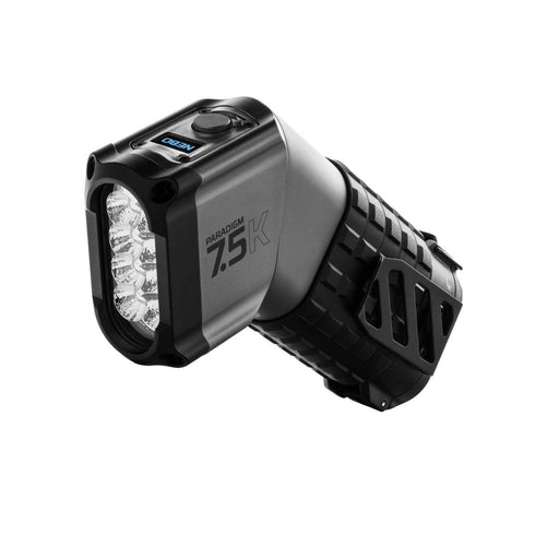 NEBO Paradigm 7500 Rechargeable Flashlight, 7500 Lumen Angled Tactical Torch with OLED Display, USB-C, IPX6