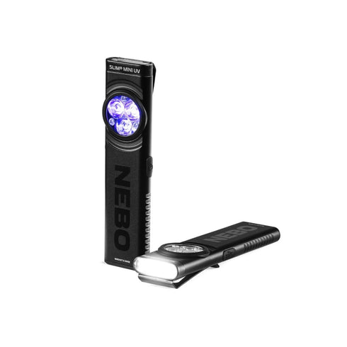 NEBO Slim Mini UV Pocket Light, 2-in-1 USB-C Rechargeable UV Black Light and 150 Lumen White Light