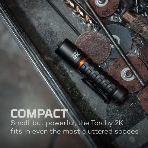 NEBO Torchy 2K Rechargeable Pocket Flashlight, 2000 Lumen USB-C EDC Torch with 200 m Beam, IPX6