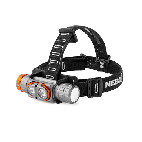 NEBO Transcend 3000 Rechargeable Headlamp, 3000 Lumen Detachable Head Torch and Work Light, IPX7, Hard Hat Ready