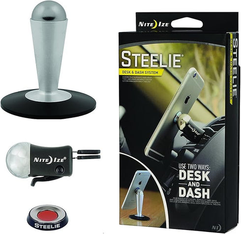 Nite Ize Steelie Desk and Dash Mount Kit for Car and Workspace - Versatile Magnetic Phone Mount