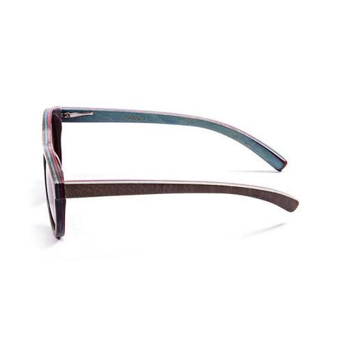 Ocean Fiji Wood Brown Sunglasses, Unique Wooden Frame Polarized Eyewear for Beach & Boating