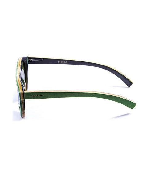 Ocean Fiji Wood Brown Sunglasses, Unique Wooden Frame Polarized Eyewear for Beach & Boating