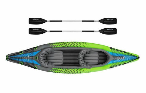 Oceanx Seaflo Inflatable Kayak Tandem Green Package Including 2 Paddles