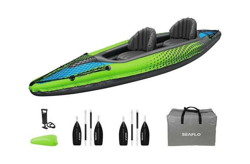 Oceanx Seaflo Inflatable Kayak Tandem Green Package Including 2 Paddles