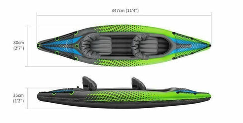 Oceanx Seaflo Inflatable Kayak Tandem Green Package Including 2 Paddles
