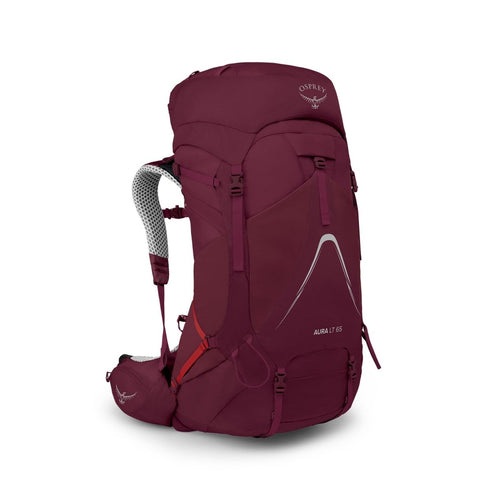 Osprey Aura AG LT 65 Women's Backpacking Pack, 65 L Lightweight Trekking Backpack with Integrated Raincover