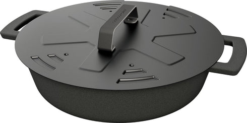 Outdoorchef Carbon Steel Lid 4 in 1, 29.5 cm Universal Pan Lid and Splash Guard for 24 to 28 cm Grill Pans