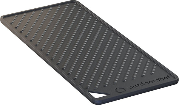 Outdoorchef Cast Iron Griddle Heat, Reversible Enamelled Grill Plate with Smooth and Ribbed Sides for HEAT Grills