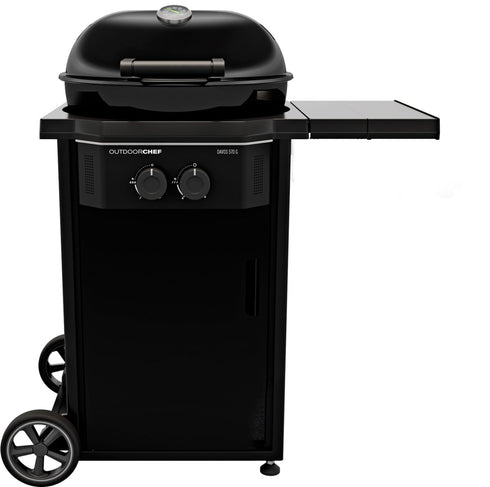 Outdoorchef Davos 570 G Pro Gas Kettle Grill, 54 cm Grill with 2 Ring Burners and Funnel System, 30 mbar LPG