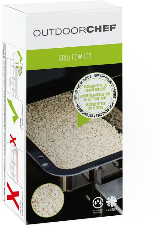 Outdoorchef Grill Powder 1 kg, Natural Wood Fat Absorbing Granules for Gas Grill Grease Trays, Low Dust