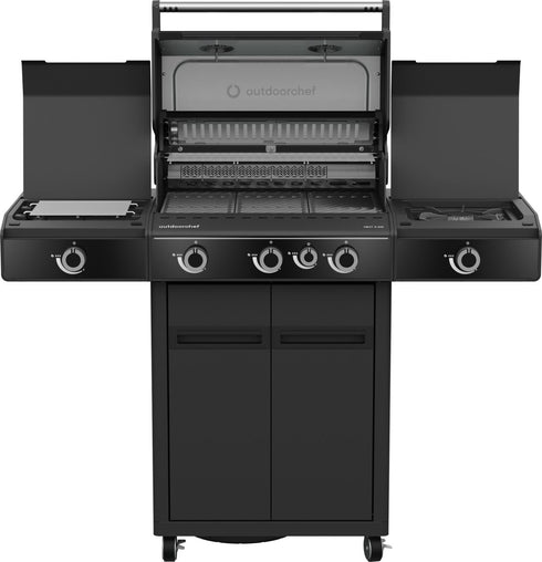 Outdoorchef Heat X-345 RB Gas Grill Station, 3 Burners, Rear Burner, 900 C Infrared Blazing Zone, 30 mbar LPG