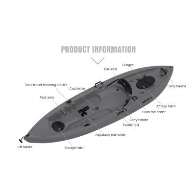 Oceanx Seaflo Fishing Kayak Gray