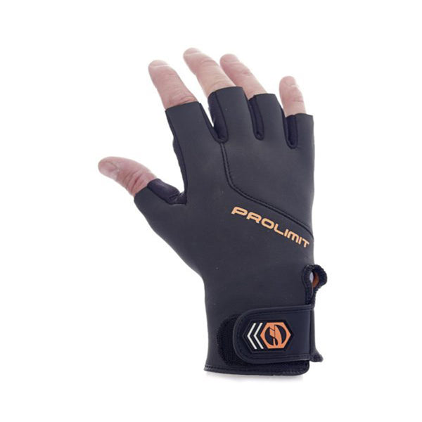 Prolimit HS (Heavy Stitch) utility gloves, featuring reinforced palms, used for enhanced paddle, bar, and grip control in wet conditions.