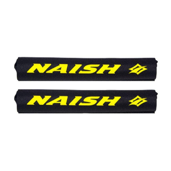 Naish roof rack pads, padded foam covers that wrap around roof rack bars, used to protect paddleboards and SUPs during transport.