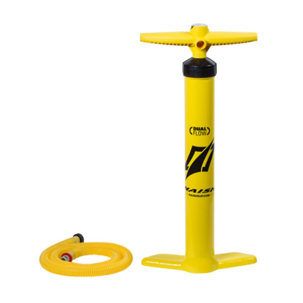 Naish SUP manual pump, a high-volume hand pump with a gauge, used for inflating stand up paddleboards (SUPs).