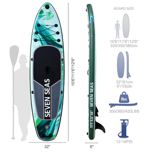 Pangea Inflatable Stand Up Paddle Board, iSUP Package with Paddle, Pump, Leash and Dry Bag