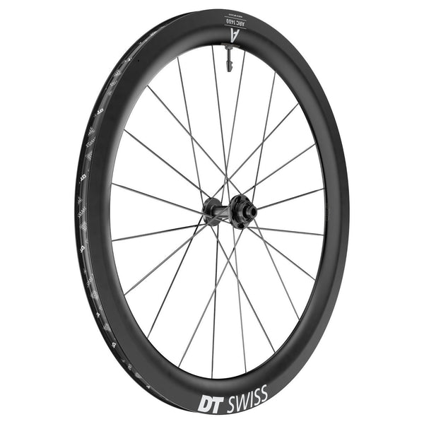 DT Swiss ARC 1400 DICUT 55 carbon disc front wheel, side view