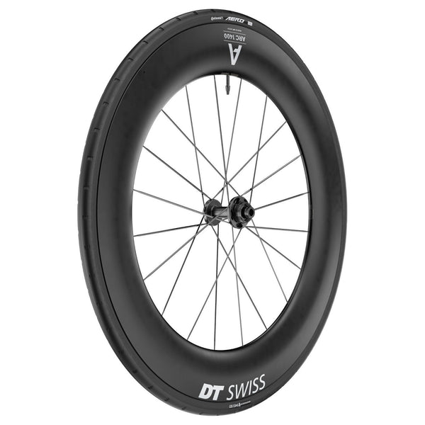 DT Swiss ARC 1400 DICUT 85 WTS carbon disc front wheel, side view