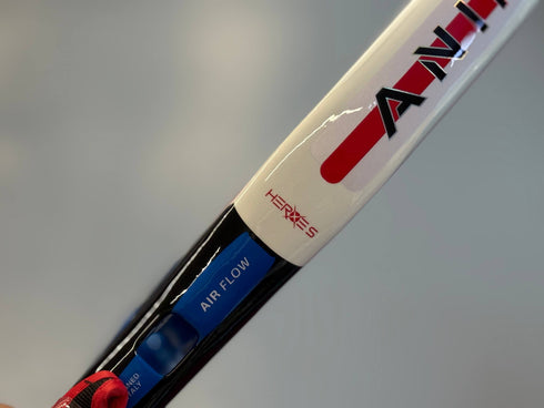 Heroe's Animal 2026 Padel Racket in black and blue, close-up detail