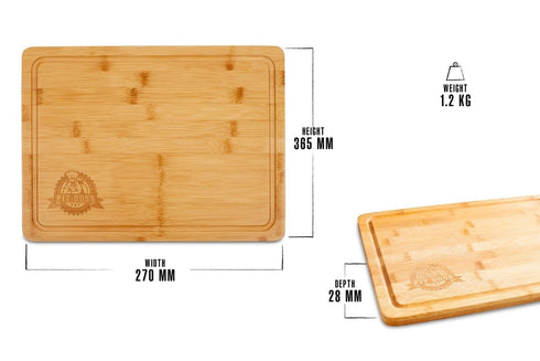 Pit Boss Magnetic Cutting Board, 39.6 x 26.9 cm Bamboo Board that Locks onto Steel Grill Side Tables