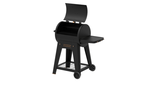 Pit Boss Onyx Lexington Charcoal Grill, Barrel BBQ with 3503 cm2 Two-Tier Cooking Area and Side Shelf
