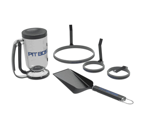Pit Boss Ultimate Crepe Kit, Griddle Breakfast Set with Egg Mold, Omelet Mold, Pancake Dispenser and Shovel