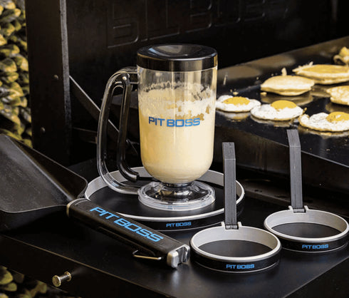 Pit Boss Ultimate Crepe Kit, Griddle Breakfast Set with Egg Mold, Omelet Mold, Pancake Dispenser and Shovel
