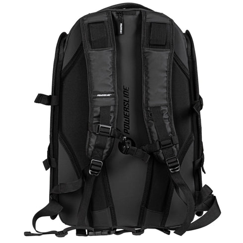 Powerslide Circuit Skate Backpack Black, 38.5 L Inline Skate Bag with Outside Skate Holder and Helmet Compartment