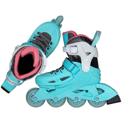 Powerslide Stargaze Aqua Kids Adjustable Inline Skates, Lightweight Unibody Skates That Grow Four Sizes